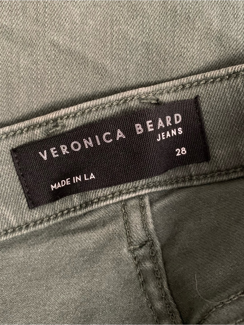Veronica Beard Jeans Womens 28 Carson Ankle Flare High Rise Raw Hem Green Preppy - Picture 9 of 11